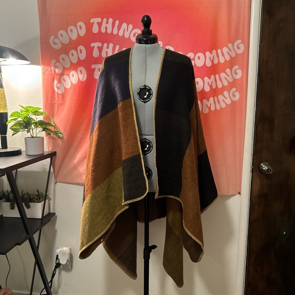 Reversible Colorblock Pashmina with Earth Tones
